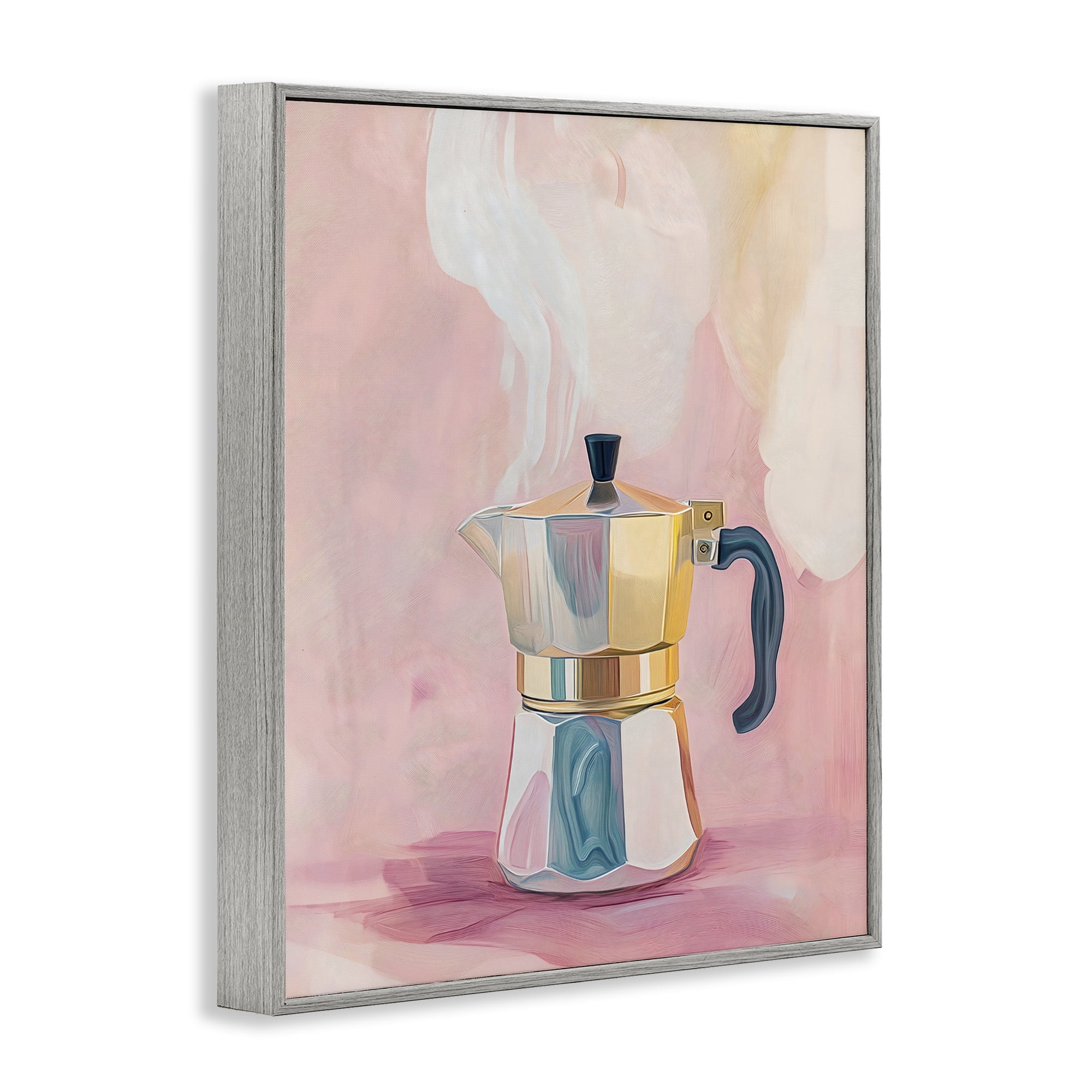 Stupell Industries Vintage Coffee Maker on Pink Gray Framed Giclee Art, design by The Prints Vibe