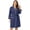 C-Navy Blue, variant on Robe for Women 3/4 Sleeves Lace Trim Knit Lightweight Knee Length Bathrobe Soft Sleepwear Robe with Pockets