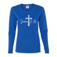 thumbnail image 2 of Wild Bobby John 3:16 Cross Inspirational/Christian Women Graphic Long Sleeve Tee, Royal, XX-Large, 2 of 5