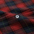 thumbnail image 7 of Men's Button Down Shirt Casual Flannel Plaid Slim Fit Long Sleeve Spread Collar Lightweight Top Red L, 7 of 7