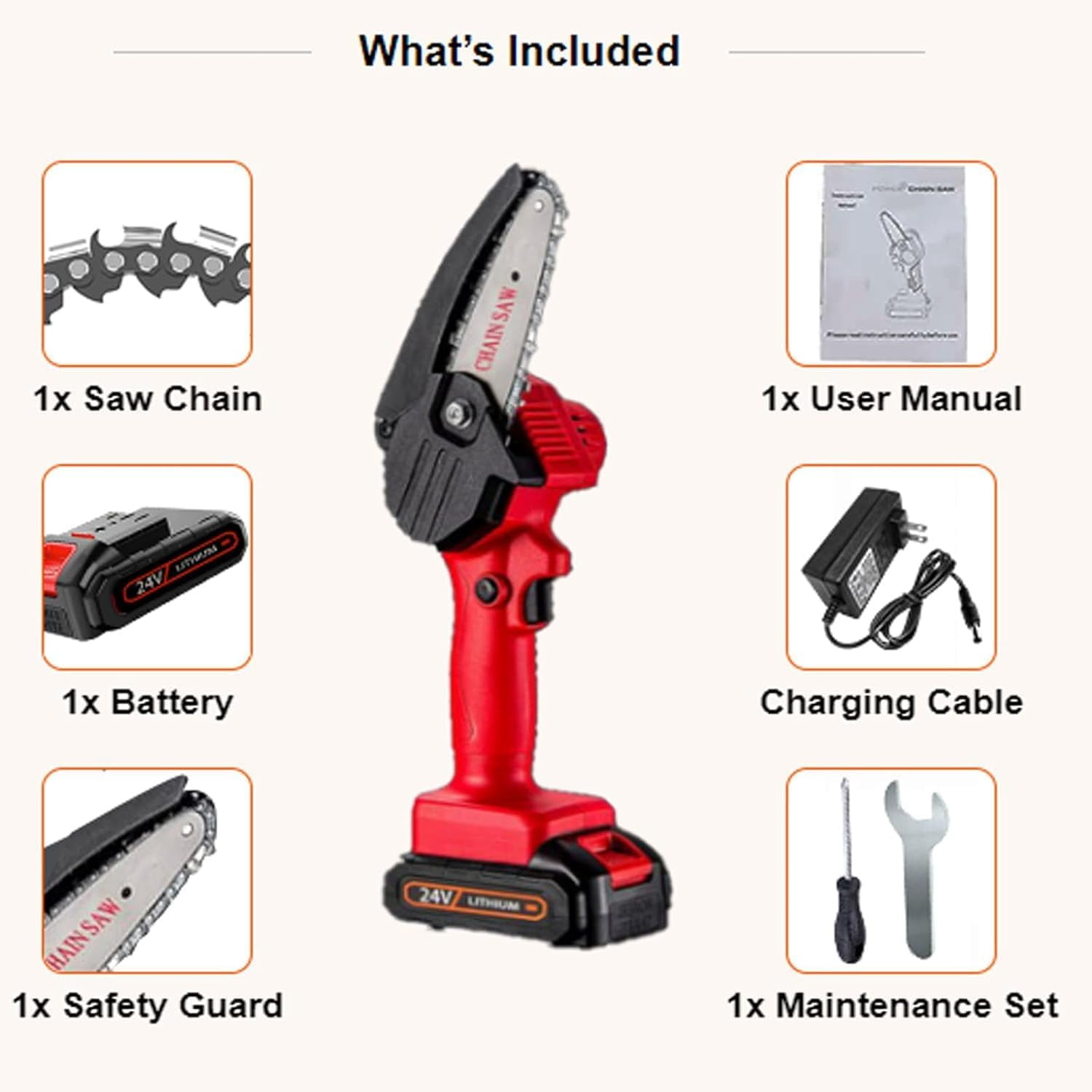 Wood Ranger Mini Chainsaw, 2025 New Portable Mini Power Chainsaw, Wood Ranger Mini Chainsaw Cordless, for Tree Branches, Courtyard and Garden