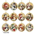 thumbnail image 2 of WDOBM Christmas Decoration, 12 PCS DIY Wooden Diamond Painting Kit, Christmas Ornaments Pearl Diamond Art Kit for Adults Beginner, Xmas Tree Hanging Decor Holiday Gift, 2 of 7