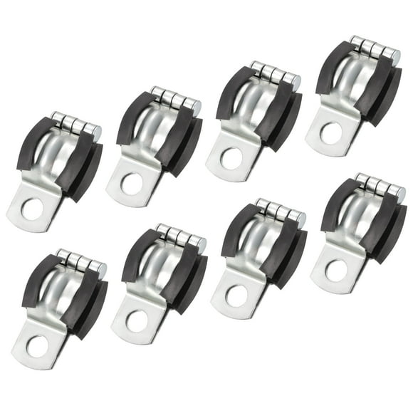 Unique Bargains 8Pack Split Ring Hanger Pipe Strap Rubber Cushion Pipe Support Fit for 19/32'
