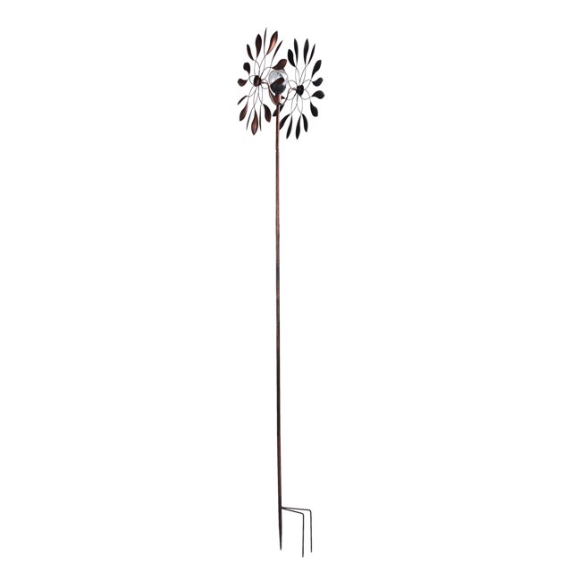 Viento De Jardín, Molinos De Viento De Metal Resistente A La Intemperie Universal Doble Capa Ahorro De Energía Sólido Duradero Con Bombilla Solar LED Para Decoración De Patio