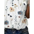 thumbnail image 4 of Gvmfive Women Tops Casual Short Sleeve Floral Print V Neck Shirt Blouse, 4 of 4