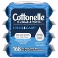thumbnail image 1 of Cottonelle Fresh Care Flushable Wet Wipes, 4 Flip-Top Packs, 168 Wipes, 1 of 6