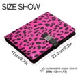thumbnail image 3 of Premium Faux Leather Notebook - Refillable, Multi-Functional Organizer, 23.3x17cm, All-Season Use，Pink Leopard Print, 3 of 6
