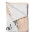 thumbnail image 2 of Inhale Exhale Soft Flannel Fleece Throw Blanket, Grunge Paintbrush Sports and Message Soft Pattern, Cozy Plush for Indoor and Outdoor Use, 70" x 90", Pale Peach Grey White, by Ambesonne, 2 of 5