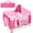 Pink, variant on Costway Foldable Baby Crib Playpen Travel Infant Flat Bassinet Bed Mosquito Net Music with Bag Pink