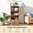 thumbnail image 5 of Topbuy 4-Tier Bookcase w/Storage Drawer Modern Storage Shelf w/3-Tier Open Shelf Freestanding Display Shelf Natural, 5 of 8