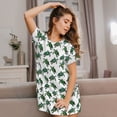thumbnail image 3 of Fotbe Watercolor Turtle Bata de Dormir para Mujer con Estampado, Camisón de Algodón de Manga Corta, Ropa de Dormir Casual, 3 of 6