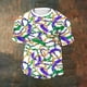 thumbnail image 2 of Ceisia Men's Mardi Gras Feather & Bead Print T-shirt Loose Fit Short Sleeve Round Neck Casual Summer Festival Tee Tops Purple XXXXL Gifts, 2 of 5