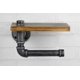 thumbnail image 5 of Rustic Toilet Paper Holder Pipe with Shelf Industrial Toilet Roll Holder Wall Mount Farmhouse Wooden Toilet Tissue Paper Holder for Bathroom(Silver), 5 of 5