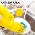 thumbnail image 4 of Vgo 1 par de guantes domésticos reutilizables, guantes de goma para lavar platos, grosor extra, mangas largas, limpieza de cocina, trabajo, pintura, jardinería, cuidado de mascotas (talla L, amarillo TUNC Sencillez, 4 of 5