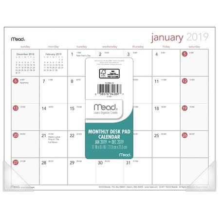 Mead Classic Monthly Mini Desk Pad Walmart Com