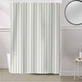 thumbnail image 5 of Fabric Shower Curtain, White and Sage Green Striped Geometric Bathroom Curtain with 12 Hooks Waterproof No Bad Odor Machine Washable Bath Curtains for Bathroom, Spa Room, 60"x72", 5 of 6