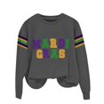 thumbnail image 4 of Ploknplq Mardi Gras Party Favors,Hoodies for Women,Mardi Gras Sweatshirt Purple Gold Green Women's Print Hoodless Sweatshirt,Mardi Gras Tops for Women,Graphic Tees for Women Z Gray 1 XL, 4 of 4