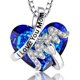thumbnail image 1 of Regalo del Día de la Madre, collar con colgante "mamá", corazón rojo y azul, joyería de cristal, aniversario de cumpleaños para mujer, 1 of 5