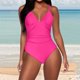 thumbnail image 1 of WILLBEST Traje de Baño Mujer 2 Piezas Traje de Baño Bikini de Color Sólido para Mujer con Tirantes Ajustables y Diseño de Espalda Abierta Traje de Baño de Playa Elegante para Verano, 1 of 4
