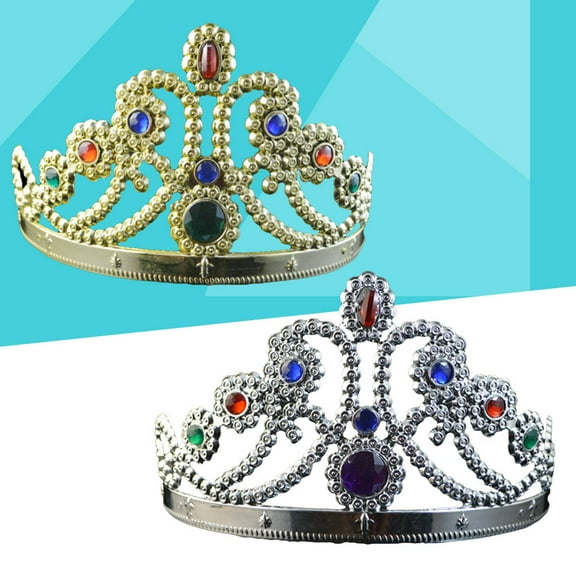 OFFIGAM Assorted Color Plastic Birthday Crown for Kids and Adults Elegant Party Decoration Size 2Pcs