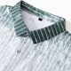 thumbnail image 4 of Blusa y camisa de manga corta con cuello vuelto para hombre, blusa informal de poliéster con estampado de rayas y degradado, abotonada y manga corta., 4 of 8