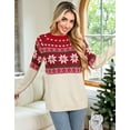 thumbnail image 6 of Womens Vintage Fair Isle Sweater Casual Loose Fall Winter Warm Knitted Pullover Sweaters Alsol Lamesa, 6 of 6