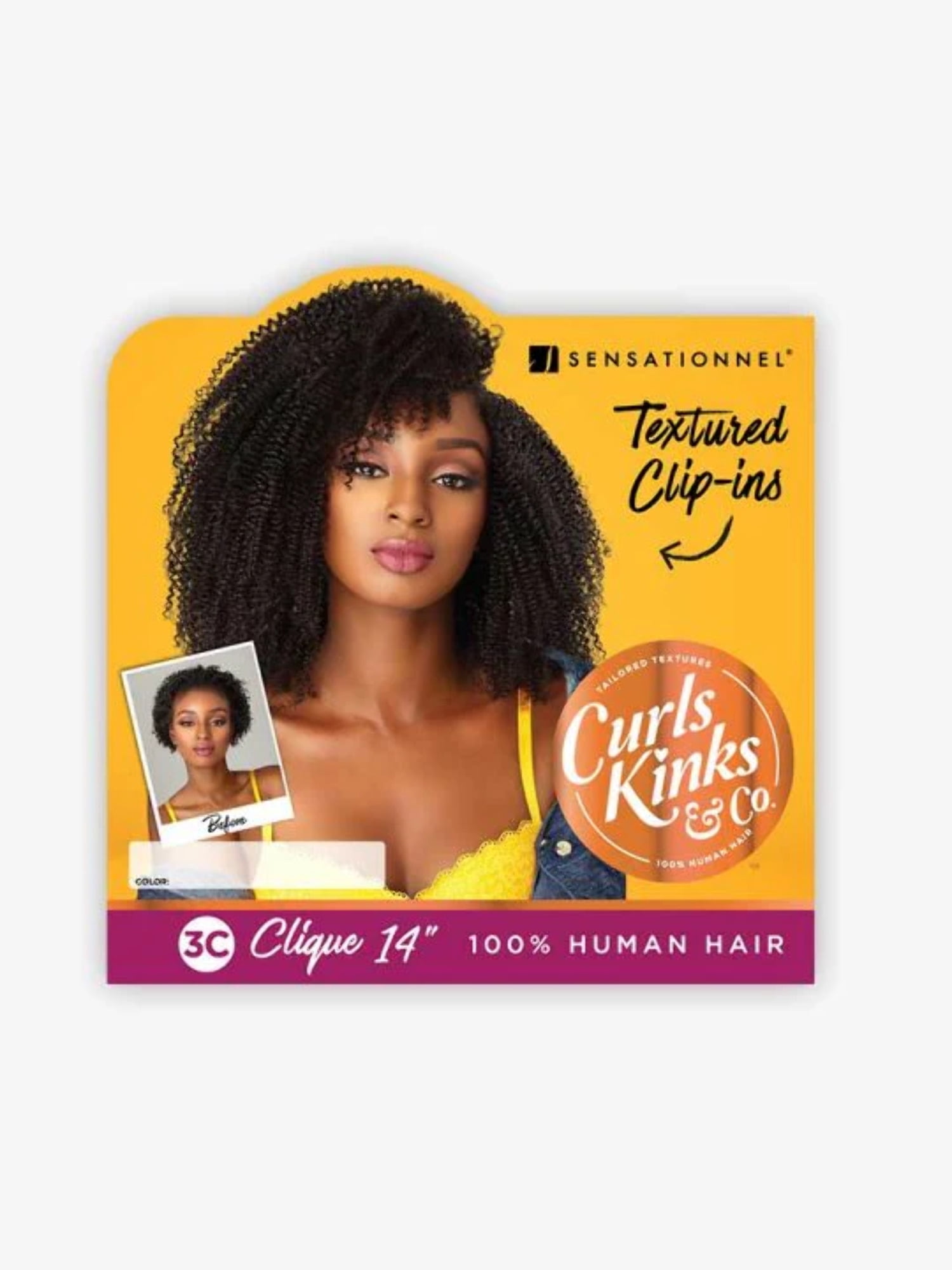 3C Clique 100% Human Hair Clip In By SENSATIONNEL HC3C / Natural / 14INCH Beauty Supply
