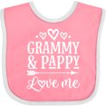 thumbnail image 3 of Inktastic Grammy and Pappy Love Me Girls Granddaughter Girls Baby Bib, 3 of 4