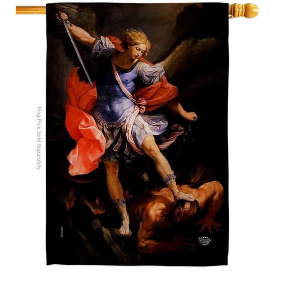 Ornament Collection H192559-BO Archangel Religious Faith Double-Sided Garden Decorative House Flag, Multi Color