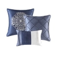 thumbnail image 5 of Luxurious 7Piece Bedding Sets Hypoallergenic Polyester Classic Navy Comforter for All Seasons, 5 of 8