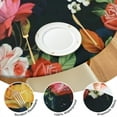 thumbnail image 4 of Round Fitted Tablecloth with Elastic Edges Fits 45"-52" Round Tables Pioneer Colorful Floral Waterproof Table Cover Washable Indoor and Outdoor for Party Kitchen Dinner Banquet Patio Picnic, 4 of 7