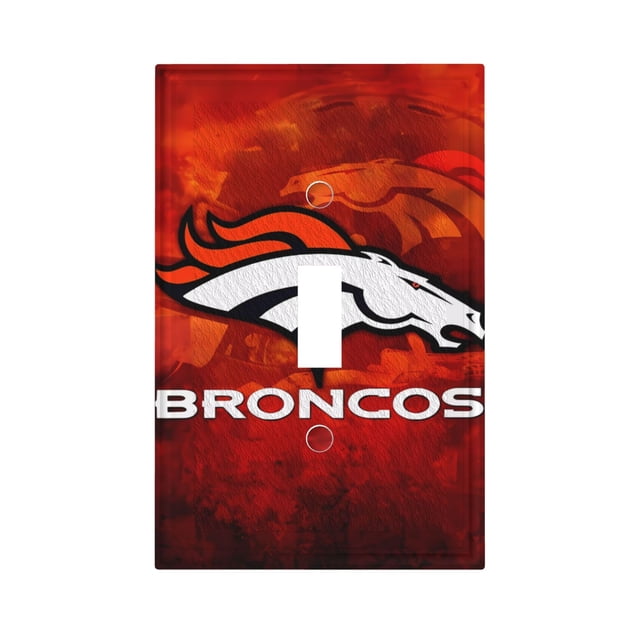 Panel de interruptores de pared con marco romano de cuero simple Broncos Switching Lights, interruptor de luz simple, doble o con tirador