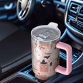 thumbnail image 6 of Pink Hued Cute Halloween Ghosts Pattern Tumbler with Handle and Lid,40oz Double Wall Vacuum Insulated Tumbler,Cups Gift for Women and Men, 6 of 7
