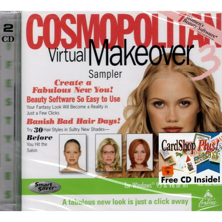 Cosmopolitan Virtual Makeover 3 Sampler CD-Rom. Banish Bad Hair Days. Try 30 Hair styles in sultry new shades