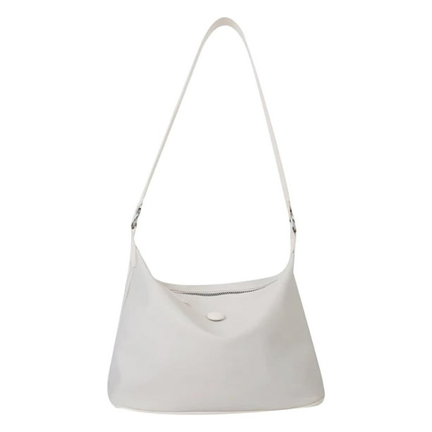 Bolso de hombro para mujer, bolso de mano elegante y ligero con cierre de cremallera, bolso para las axilas, Hobo para el trabajo, regalo de playa Blanco