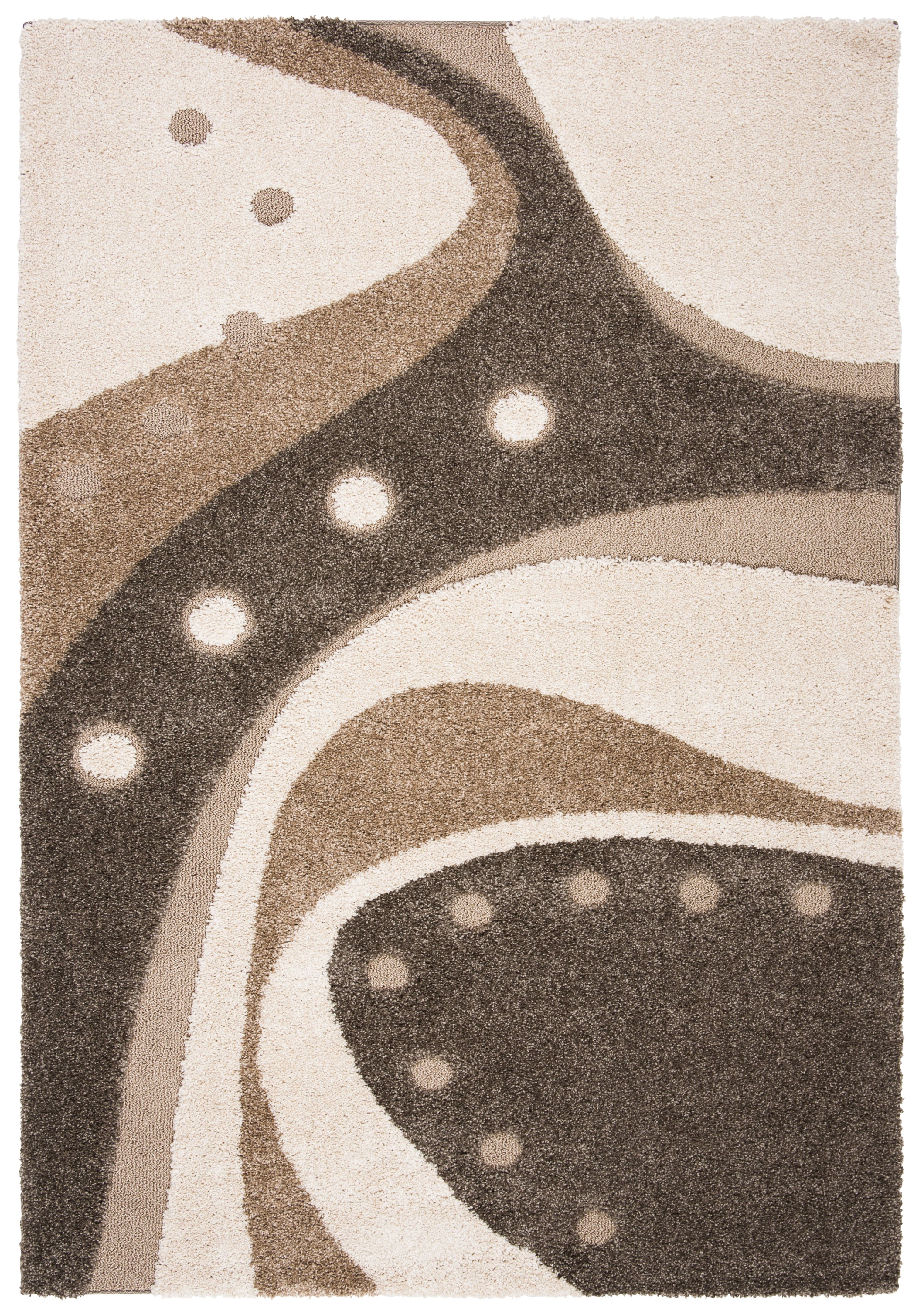 SAFAVIEH Florida Laidley Geometric Shag Area Rug, Brown/Ivory, 4' x 6'