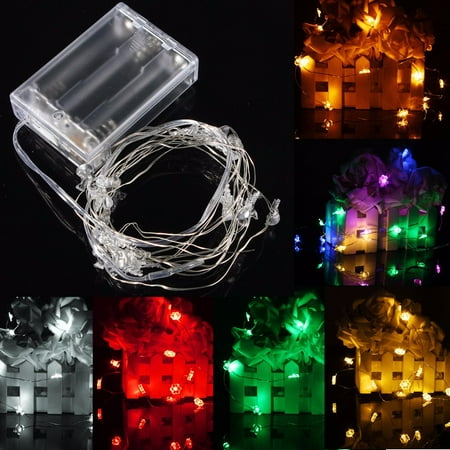 Gardens Mall Christmas Hours LED String Fairy Lights 2M 20 LED Battery Charge Curtain Lighting Snow Man For Chirstmas Xmas Lamps Party Wedding 4.5V Waterproof IP67 ()