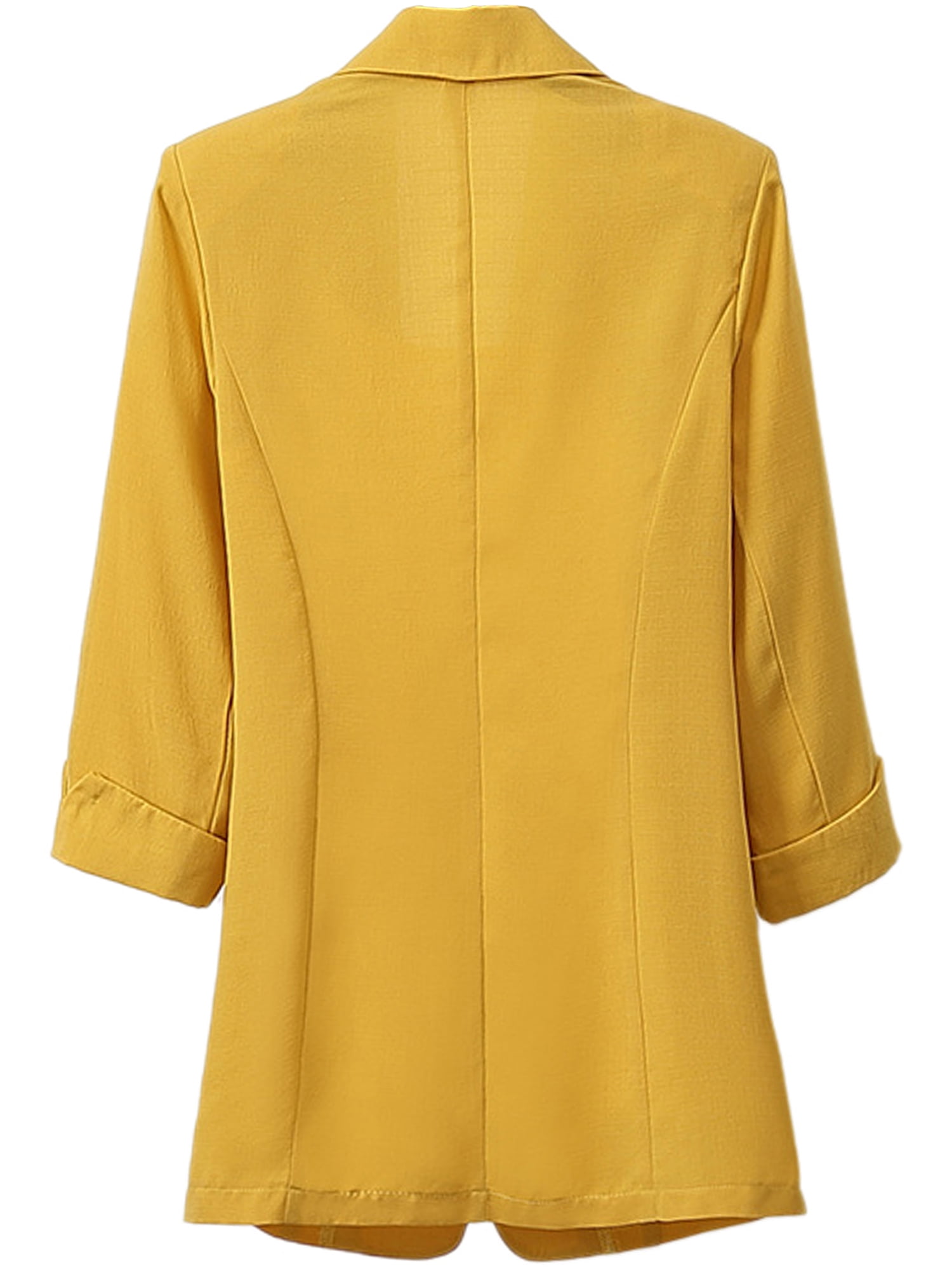 Ladies Mid Length Slim Fit Cotton Linen Blazer 3 4 Sleeve One Button Plus Size Formal Coat Jacket for Women Walmart