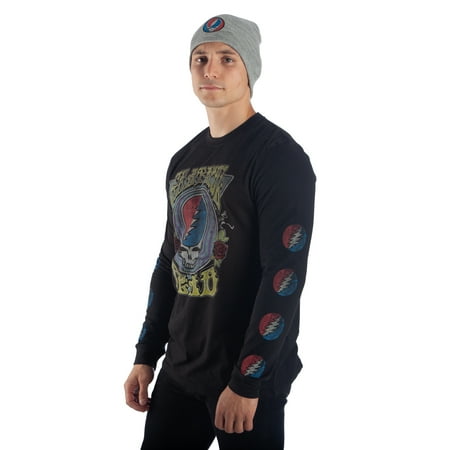 Men's The Long Sleeve Black Tee and Beanie 2-Piece Set
