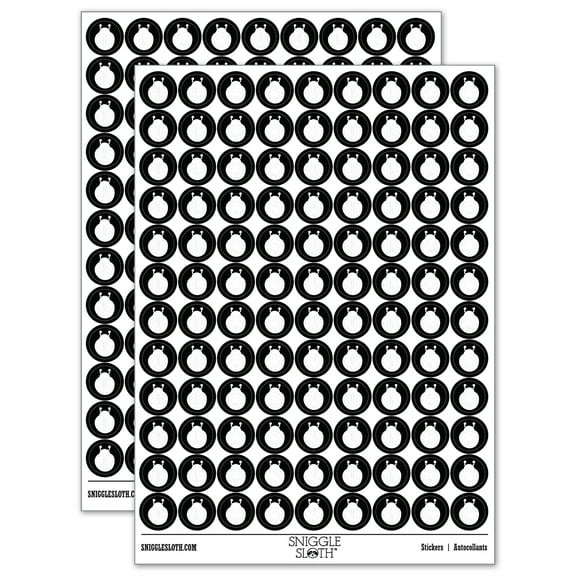 Cartoony Ladybug 200  Round Stickers - Black - Gloss Finish - 0.50" Size