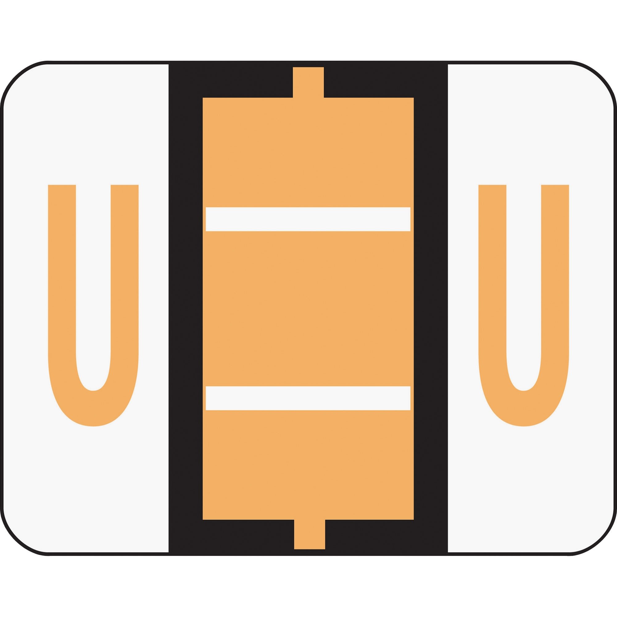 Smead 67091 A-Z Color-Coded Bar-Style End Tab Labels, Letter U, Light Orange, 500/Roll - image 3 of 3