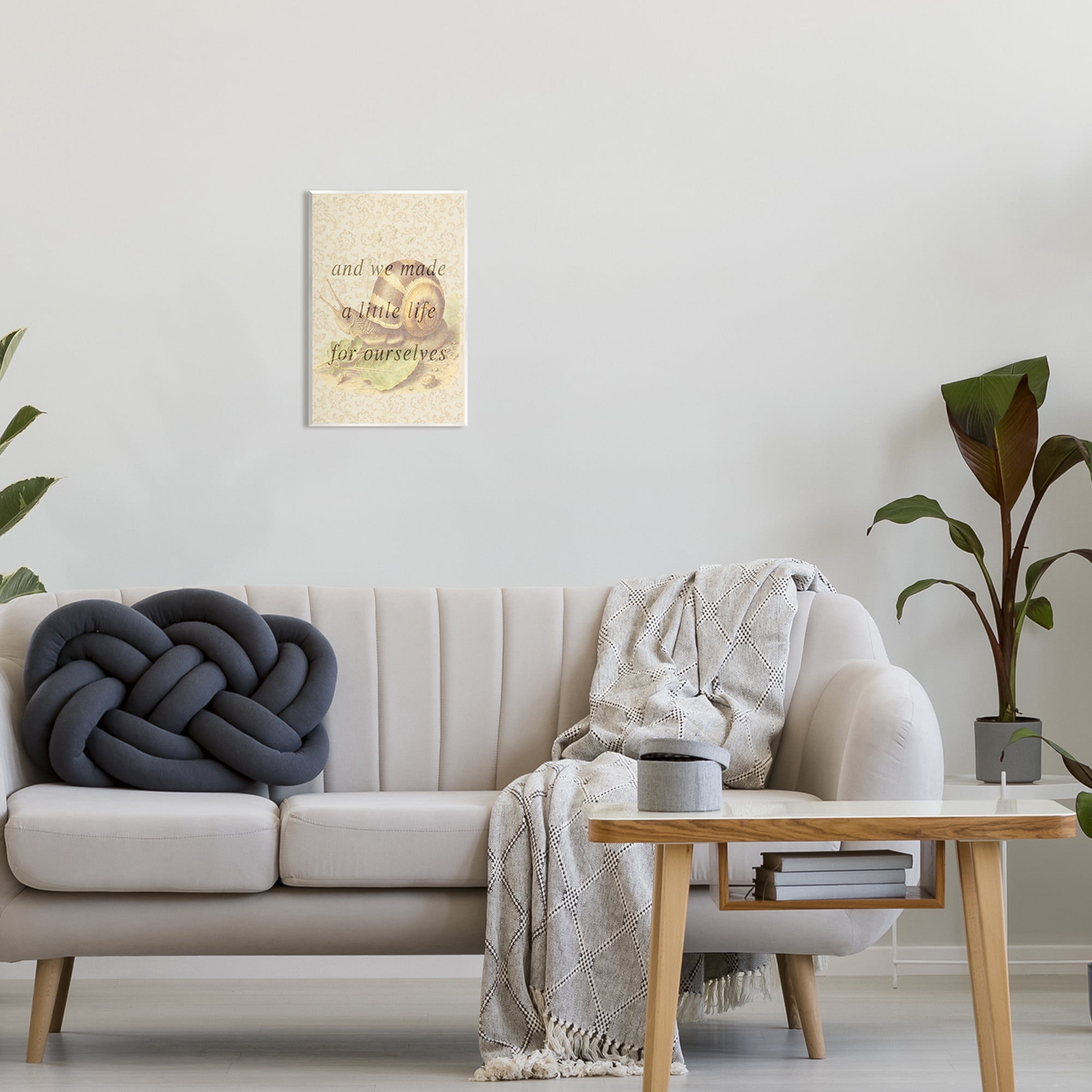 Stupell Industries Vintage Phrase with Snail Animals & Insects Painting Unframed Art Print Wall Art, 10 x 15