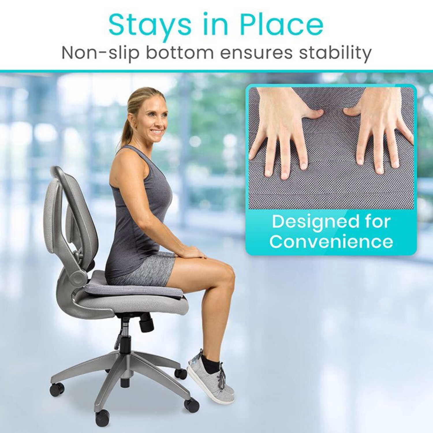 Vive Honeycomb Gel Seat Cushion – Pressure Relief Pad for Office Chair, Car & Wheelchair – Back, Sciatica & Tailbone Pain Support