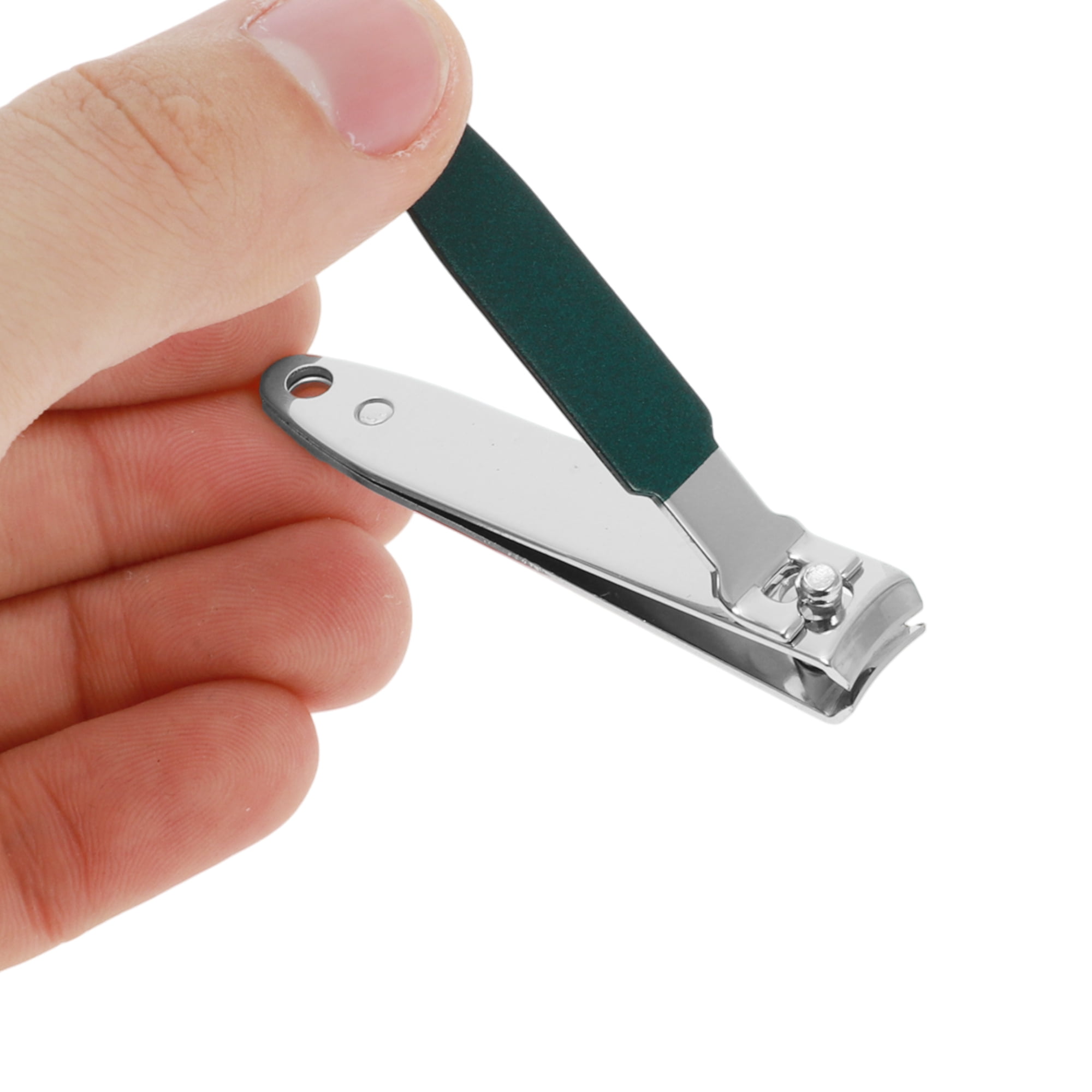 Unique Bargains 6pcs Mirror Box Stainless Steel Nail Clippers Set 2.56" Blackish Green