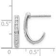 thumbnail image 3 of 14K White Gold Diamond J-Hoop Post Earrings (15 X 10) Made In India em5493-020-wa, 3 of 5