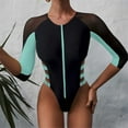 thumbnail image 2 of MSJUHEG Wetsuit Women,Womens Long Sleeve Swimsuit,Women's Wetsuit,Wet Suit for Cold Water,Surfing Bathing Suit,Traje De Ba?o Para Mujer,Surf Swimsuits for Women Blue L, 2 of 8