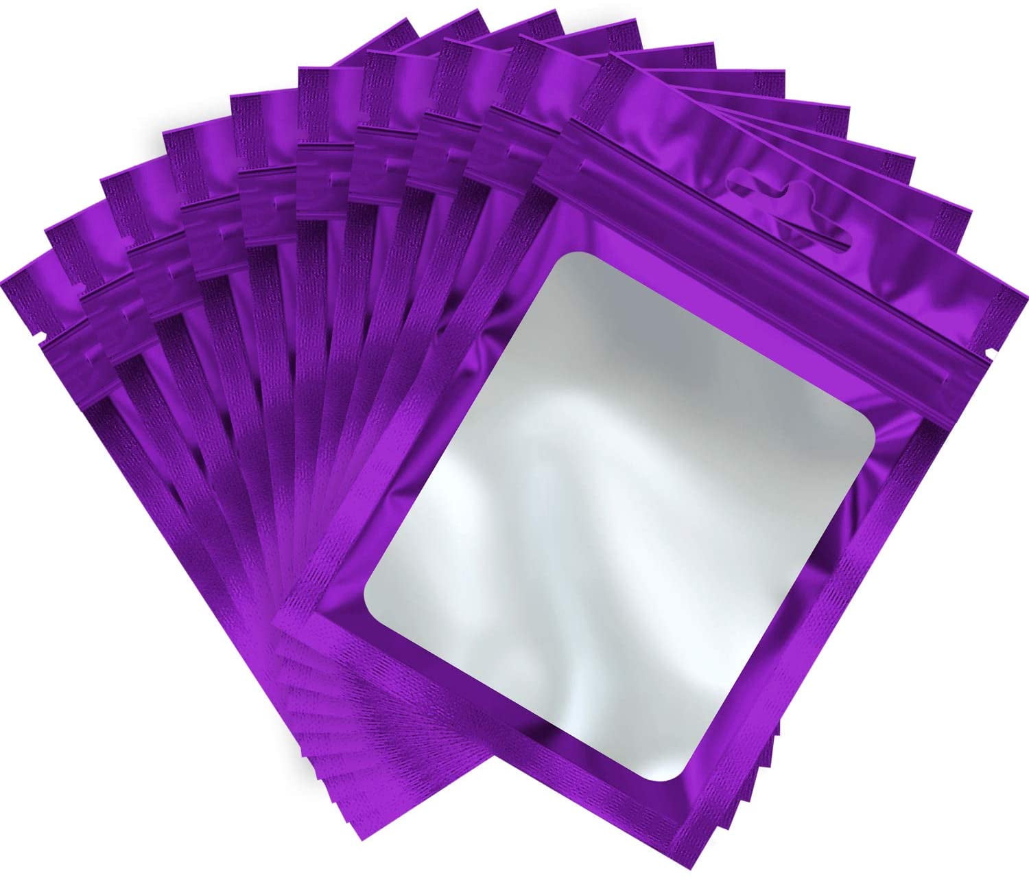 Purple Flat Aluminum Foil Open Up Pouch Food Storage Mylar Bag Heat Vacuum Seal