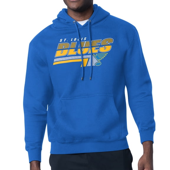 Men's Starter Blue St. Louis Blues Logo Push Fleece Hoodie