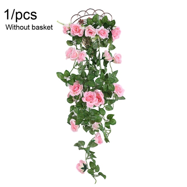 Guirnalda de rosas artificiales, simulación de flores, vid, decoración floral, colgante de pared, plástico, flor falsa, ratán, rosa kenally HA8441-06B
