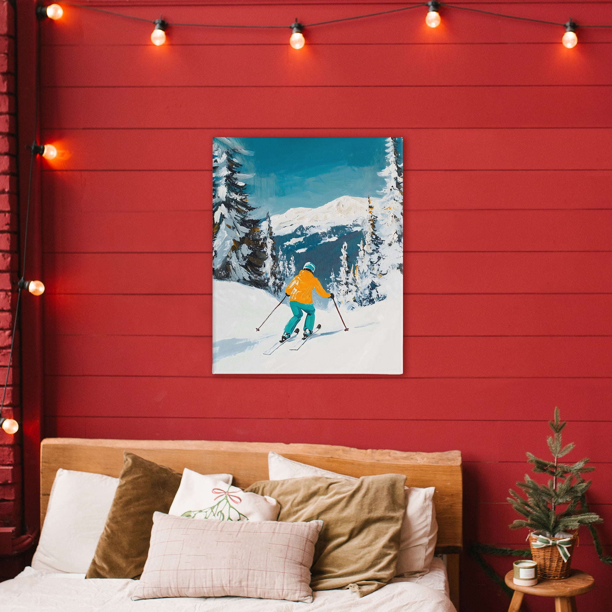 Stupell Industries Downhill Skier on Mountain Canvas Wall Art, design by The Prints Vibe